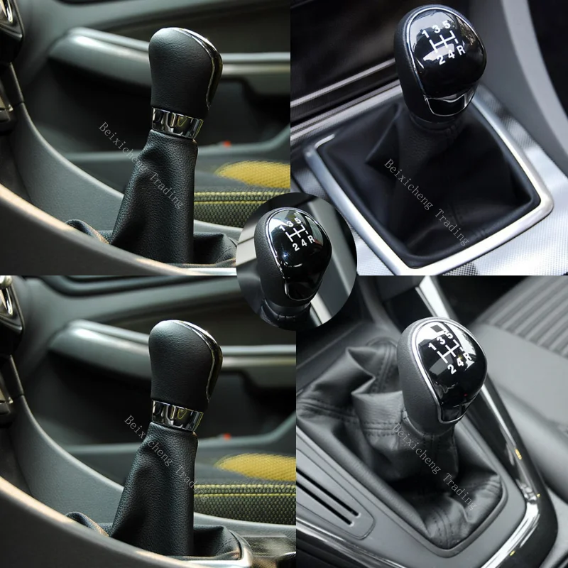 5 6 Speed Pu Leather Car Gear Shift knob Shifter Handball For Ford Mondeo 4 Mk4 Kuga Focus Mk2 Auto Accessories