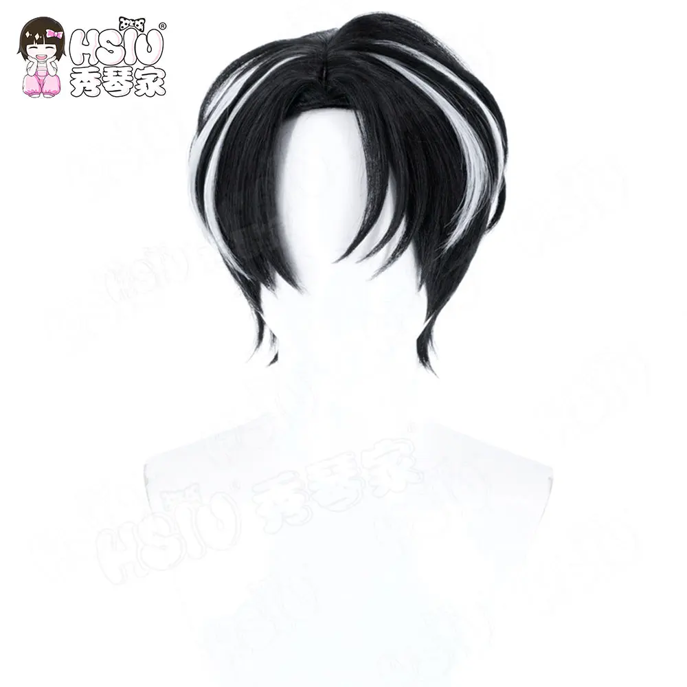 Yi Sang Cosplay Wig HSIU 30cm Black and White Blend Short Hair Heat Resistant Wig+Wig cap Game Limbus Cosplay Wig view 3