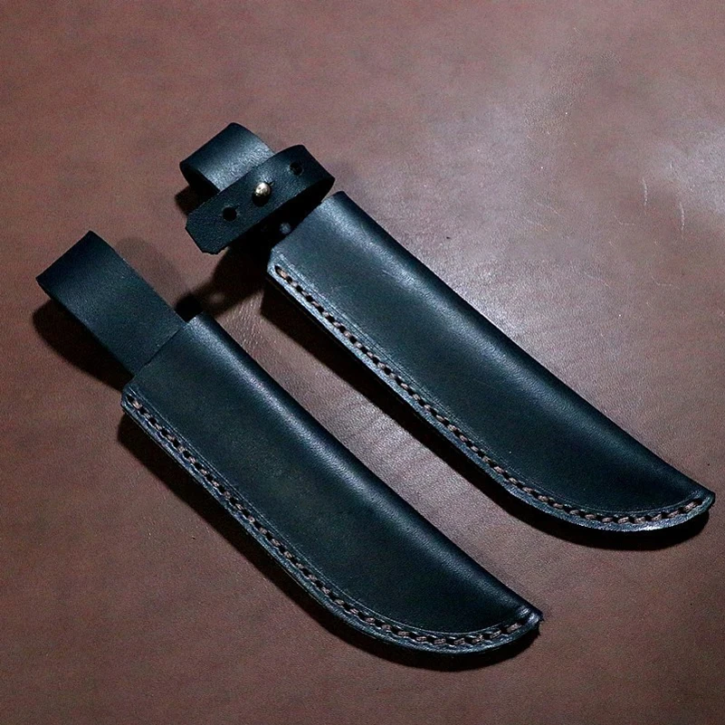 

14 Sizes Inner Width 50MM Top Layer Cowhide Straight Knife Sheath Fixed Blade Cow Leather Scabbard Cover Storage Bag With Buckle