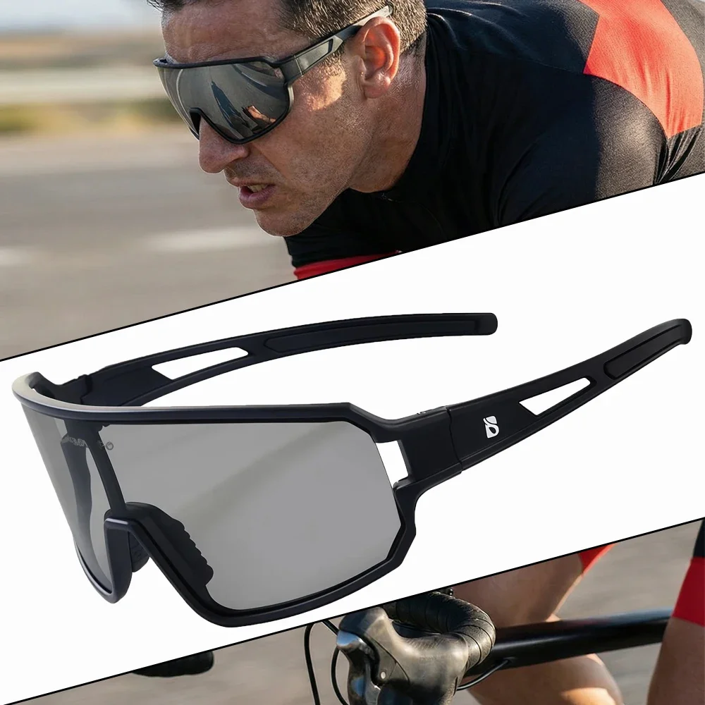 

BOLLFO Polarized Sunglasses for Bicycle Sports Wide Vision UV Protection TR90 Wrap around Eyewear Men Women Road Cycling Goggles