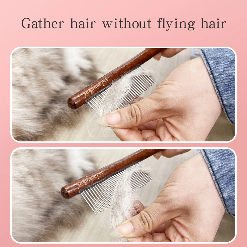 Imagem -05 - Household Cat Comb Escove Cabelo Comprido nó Aberto para Remover Flutuante Agulha Pente de Madeira Fileira Pente