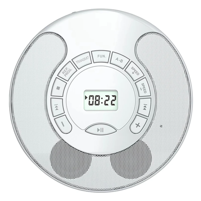 مشغل أقراص مضغوطة محمول جديد، نموذج بلوتوث مزدوج، مشغل USB، مكبرات صوت ستيريو مزدوجة، تكرار A-B، AUX، التحكم في سرعة التشغيل