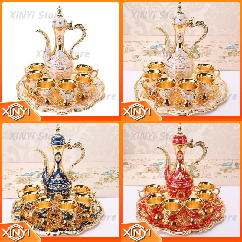 Baijiu Cup Wine Dispenser for Home Bar Set with Metal Jug High End Glassware Wedding Gift Party Serving Tool for Liquor
