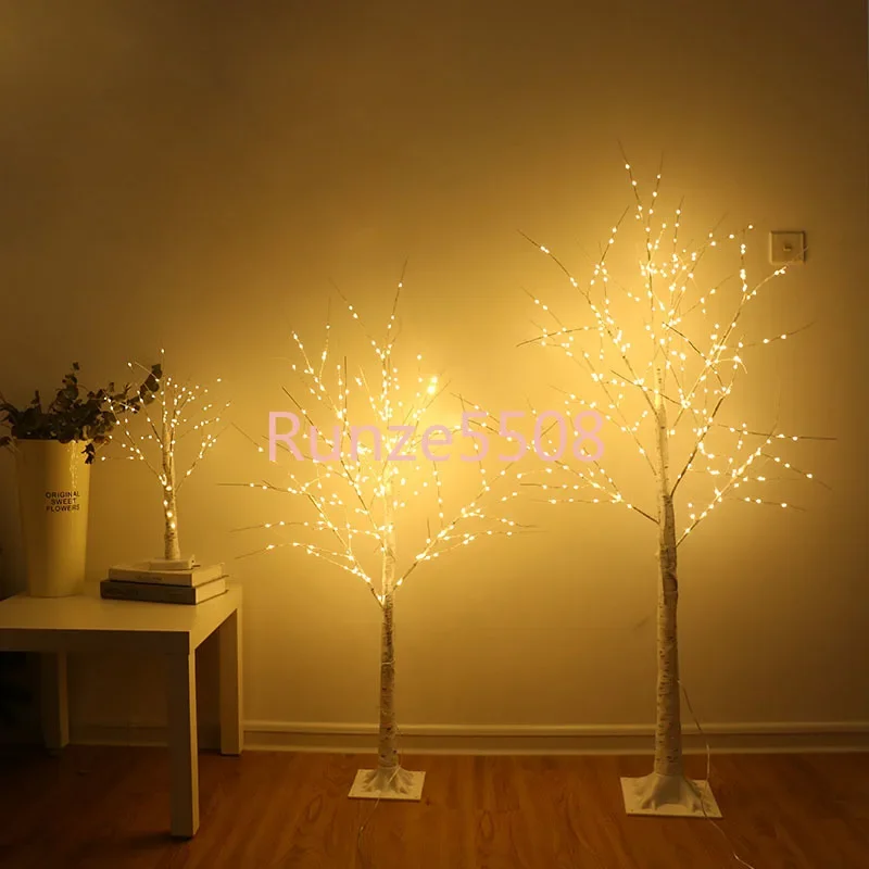 

White Birch Tree Lamp Home Scene Layout Bedroom Furnishings Room Decorations Atmosphere Light LED Glowing Tree Decoration