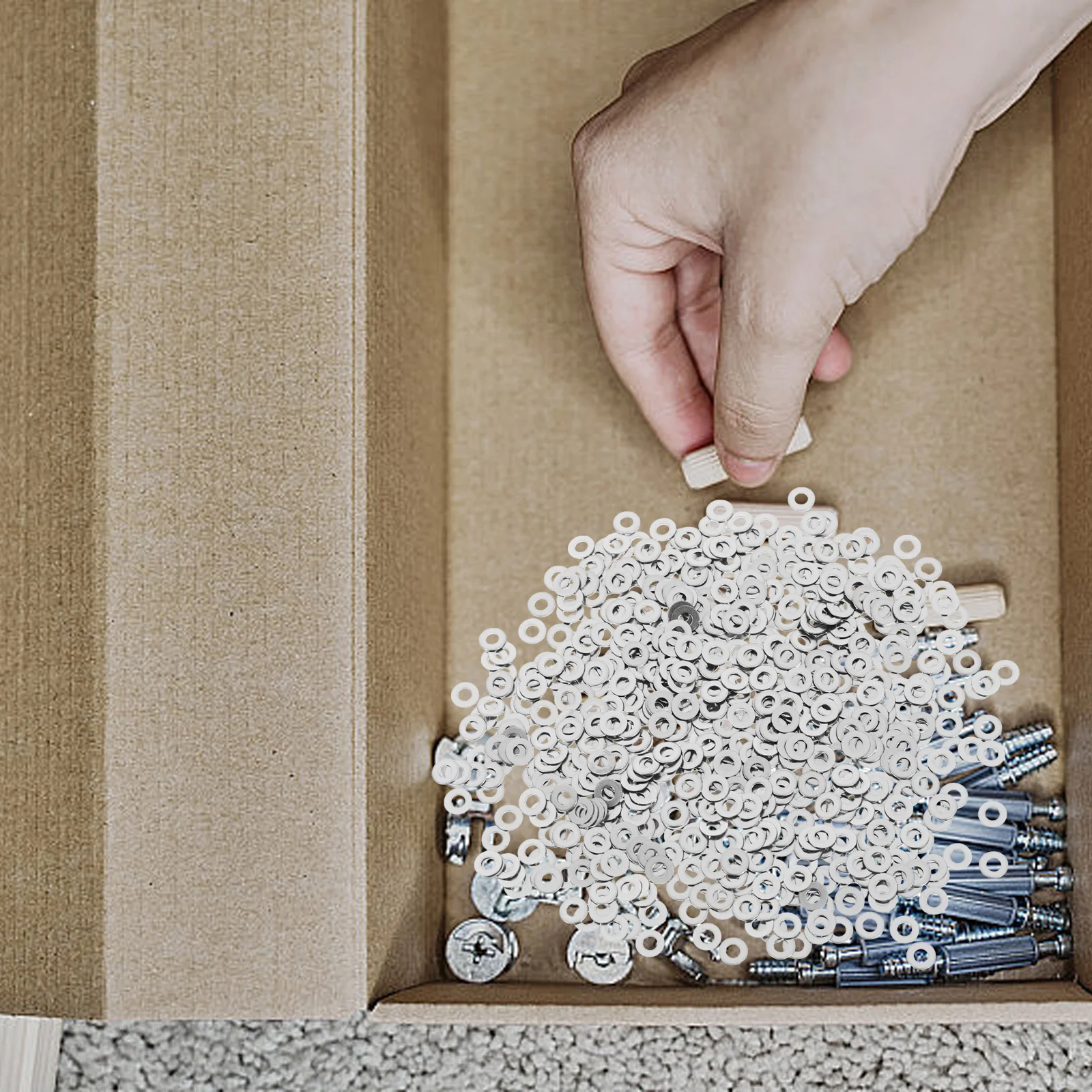 

500Pcs Stainless Steel Washers Assortment Durable Secure Support for Screws Bolts Stainless Steel Washers Spring Gaskets