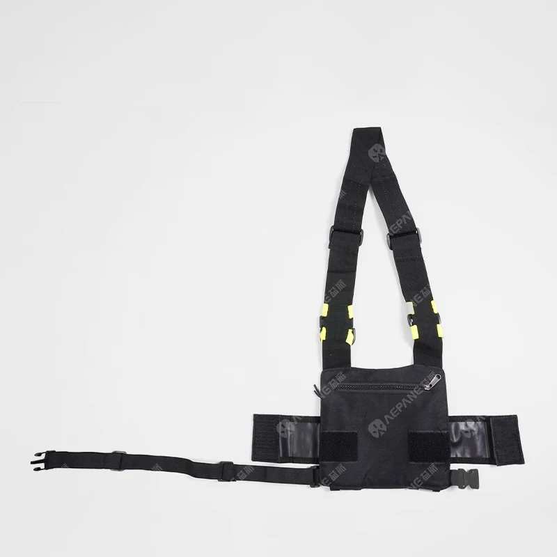 Walkie Talkie Chest Bag Tactical Chest Pack Radio Pouch Adjustable Straps Reflective Strips for Security Police Fire Worker view 6