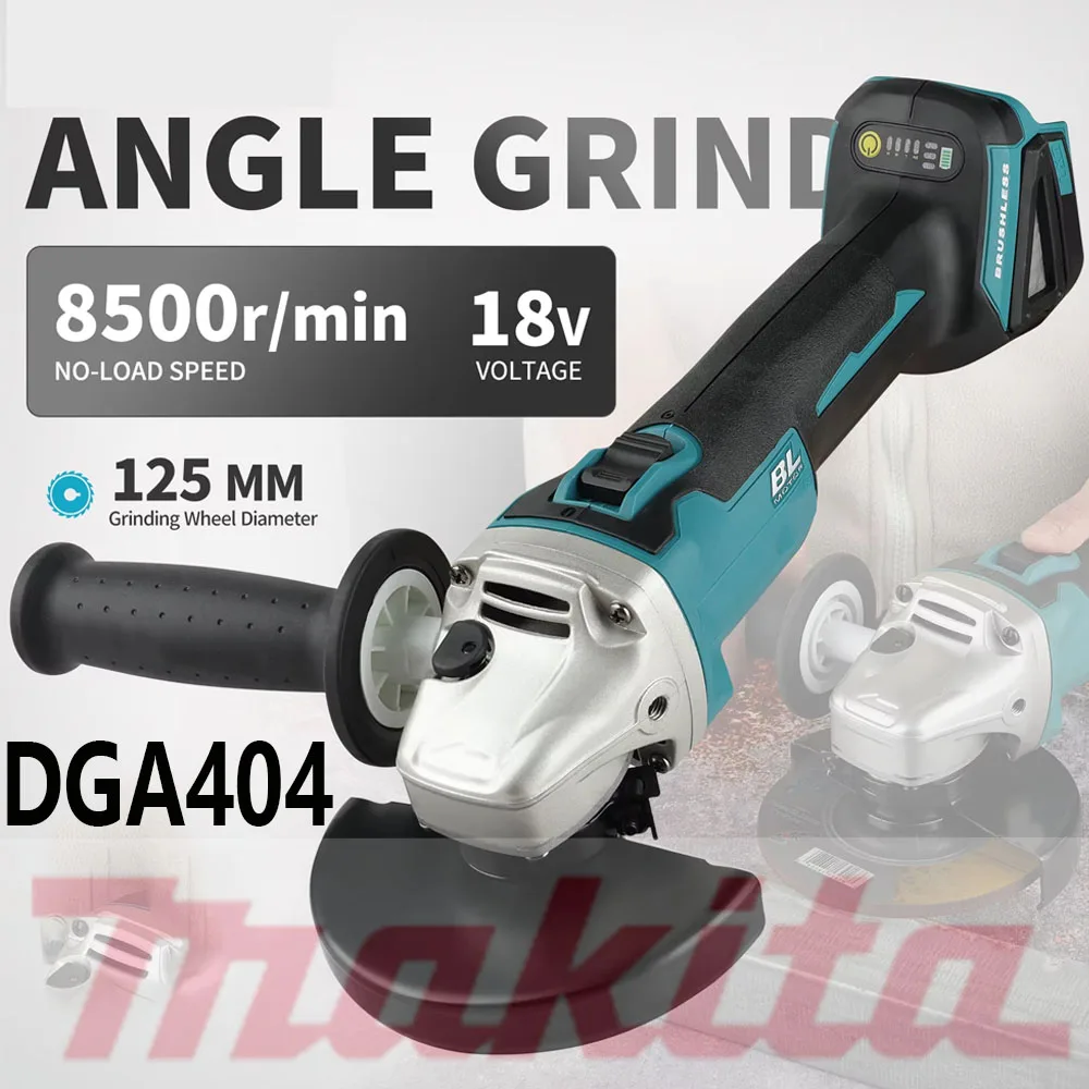 Smerigliatrice angolare elettrica senza spazzole Makita 20000RPM 125mm per taglio, smerigliatura e lucidatura di legno e metallo, utensile elettrico per batterie Makita 18-21V