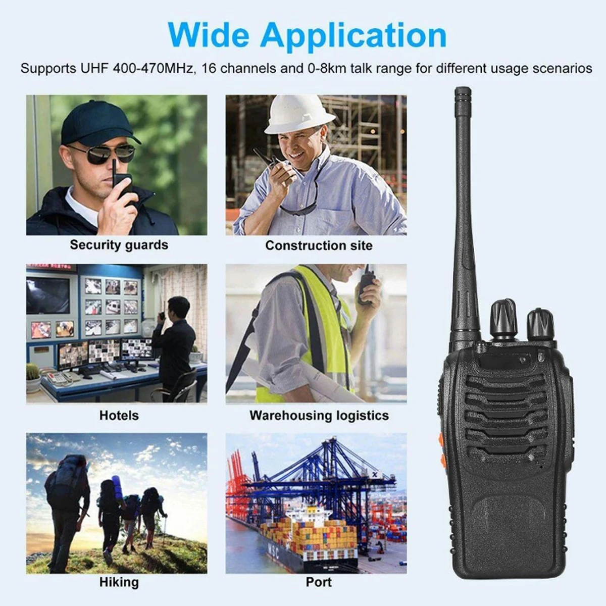 1 ud./2 uds Baofeng 888S Walkie Talkie BF-888S 5W Ham juego de Radio bidireccional UHF 400-470MHz 16CH Walkie-Talkie transceptor cargador USB