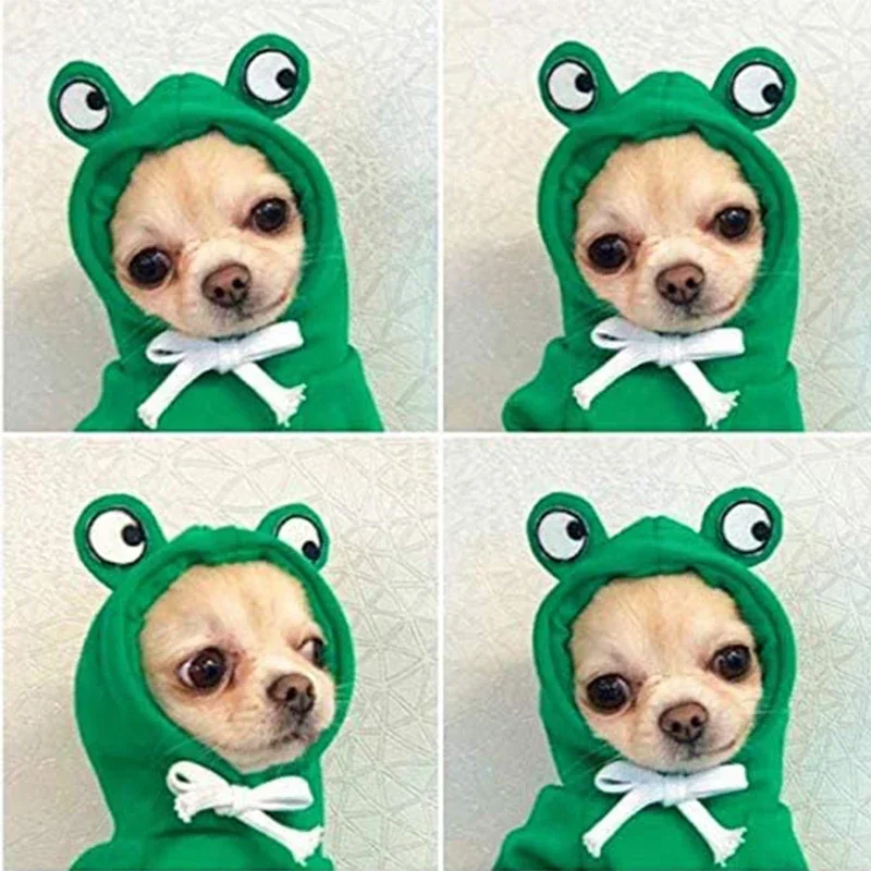 

Dog Hoodie Dog Basic Sweater Coat Cute Cosplay Frog Warm Winter Jacket Cat Cold Weather Clothes Outfit Outerwear Dog Halloween