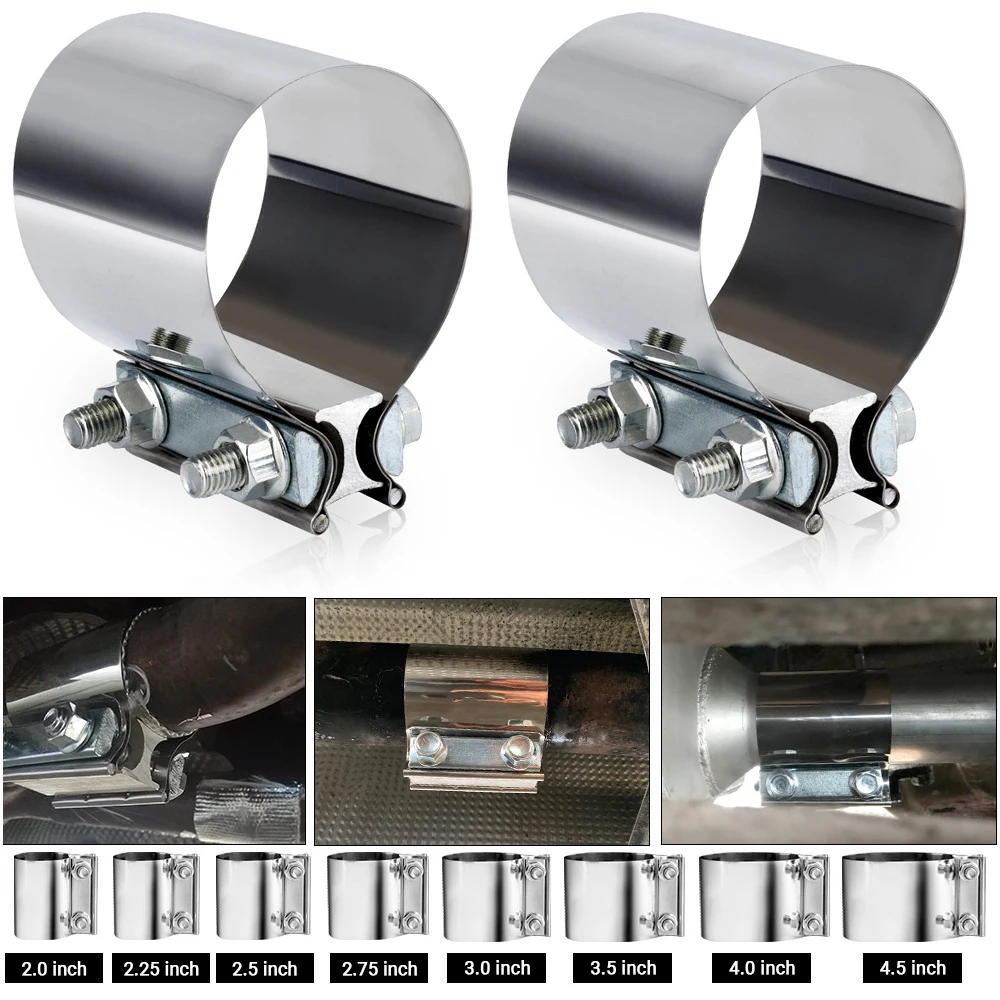 Universal Exhaust Pipe Connection Hoop Strong Steel Pipe Clamp Stainless Steel Exhaust Butt Joint Band Clamp Car Accessories