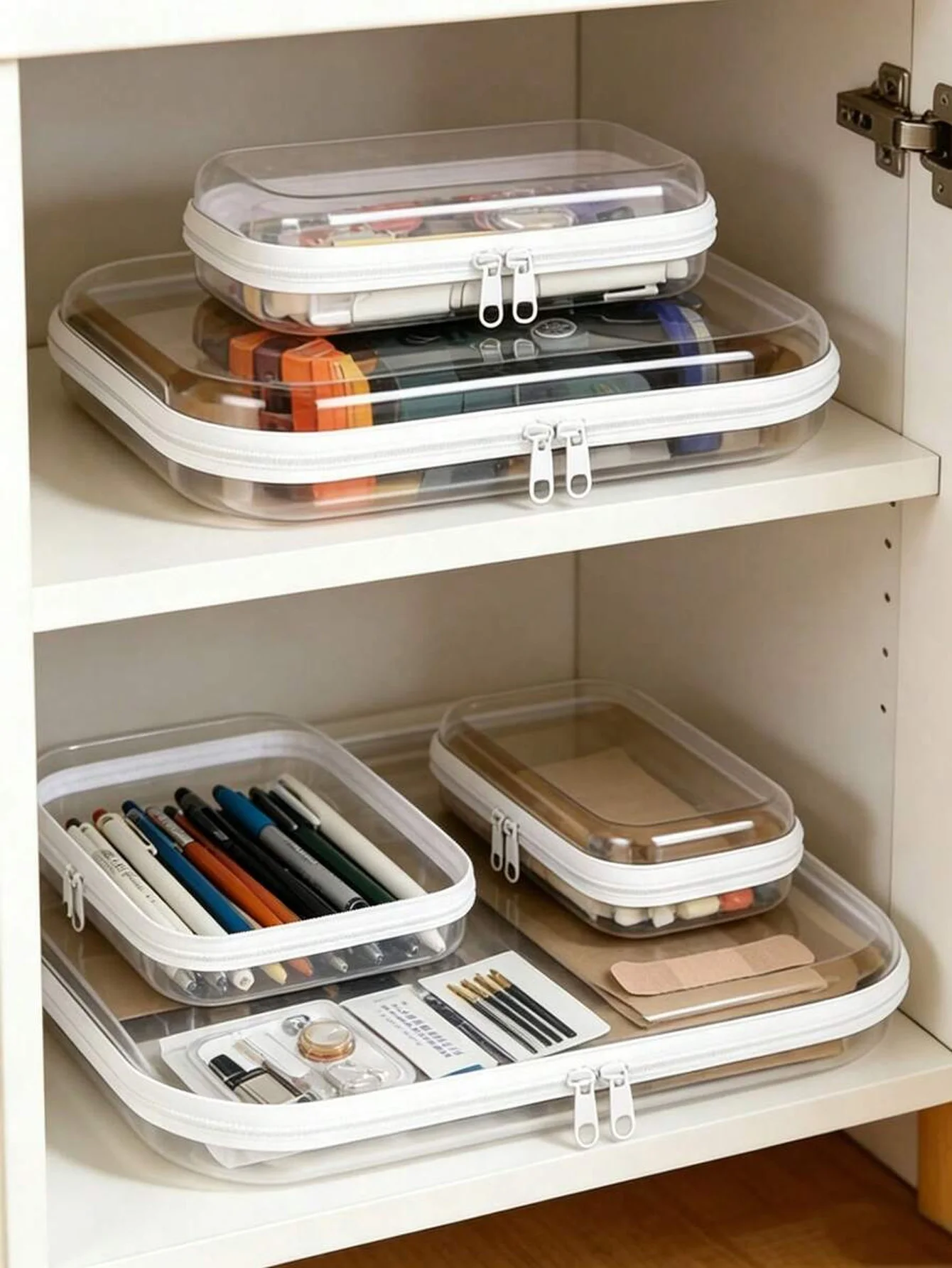 1 transparente Hartschalen-Aufbewahrungsbox mit Reißverschluss für Spielzeug, tragbare Reise-Aufbewahrungsbox, wasserdichte Kosmetiktasche aus Hartplastik, Home Organ