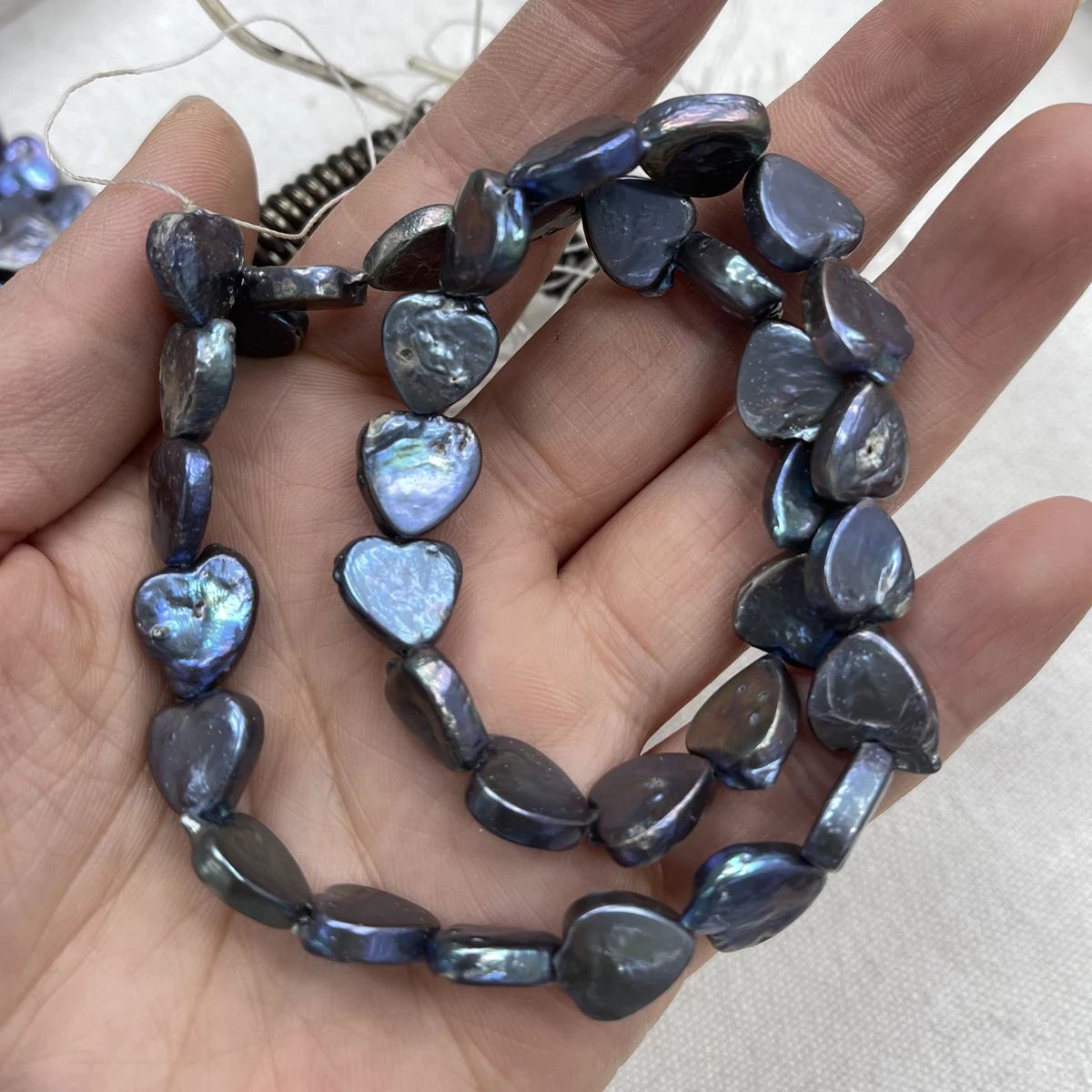 

12x12mm Blue-Purple Heart Baroque Natural Freshwater Pearl Bead for Jewelry Making DIY Necklace Earring Bracelet Accessory Women