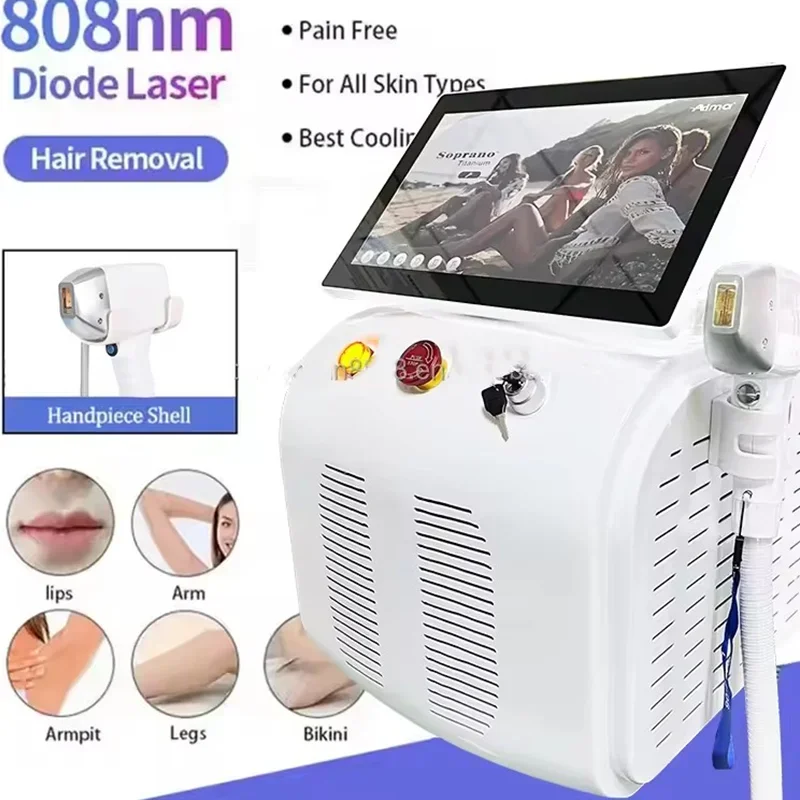 Diode Laser Hair Removal Machine 3 Wavelength 755 1064 808nm Laser Ice Platinum Permanent Painless Hair Removal Alexandrit CE