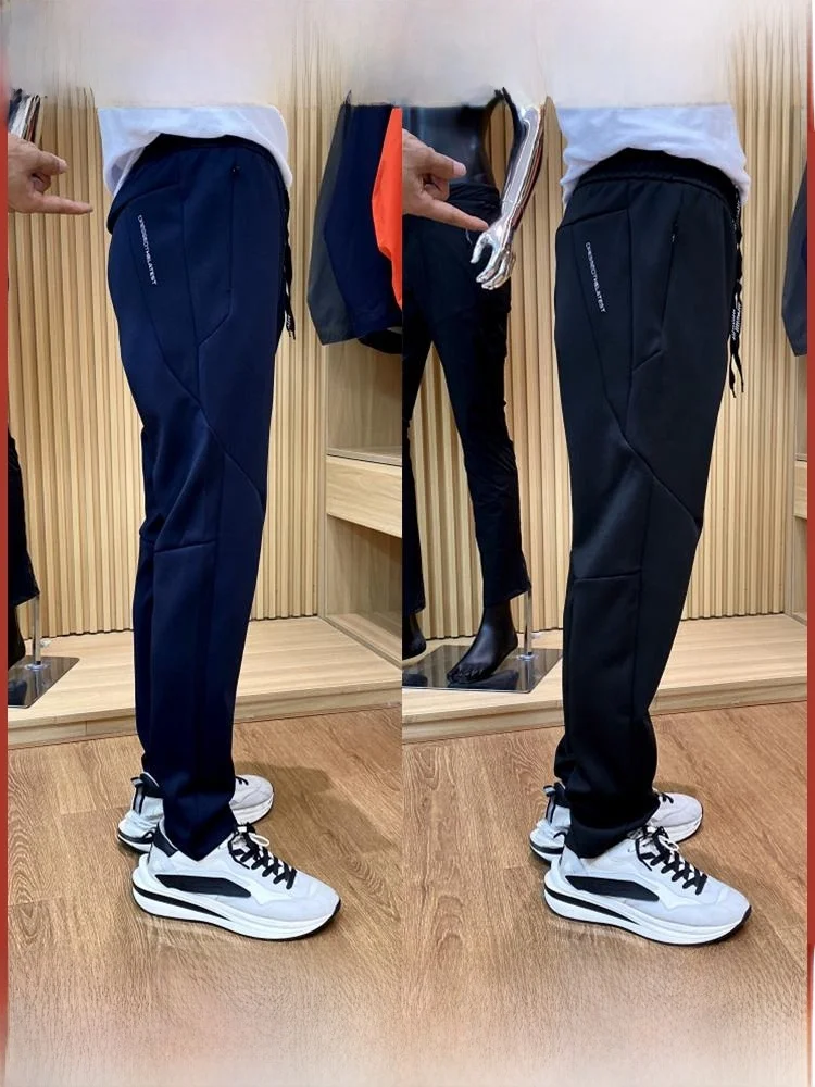 

Outdoor Airy Cotton Men's Spor Casual Sweatpants Youthful Straight Leg Long Trousers Spring Autumn Regular Thin