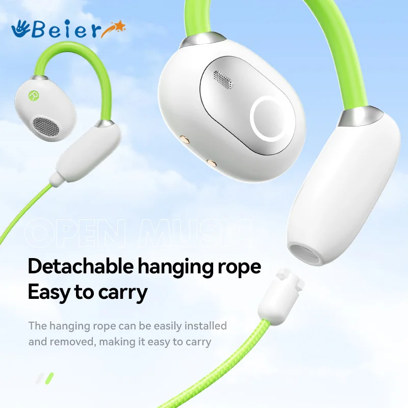 Beier Bluetooth 5.4 Headphone M80 TWS Earhook Wireless Earphone HiFi Stereo Sport Earbuds Waterproof Headset With Mic For Phone