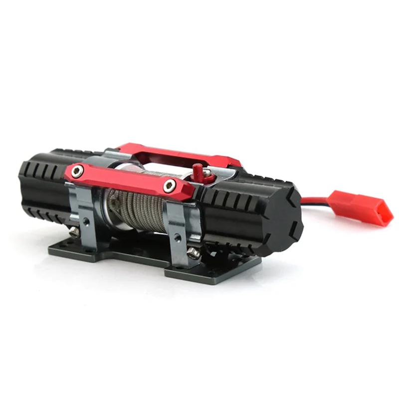 Dual Motor Metal Simulated Winch for 1/8 1/10 RC Crawler Car Axial SCX10 TRAXXAS TRX4 RC4WD D90 KM2 Upgrade Parts,Black