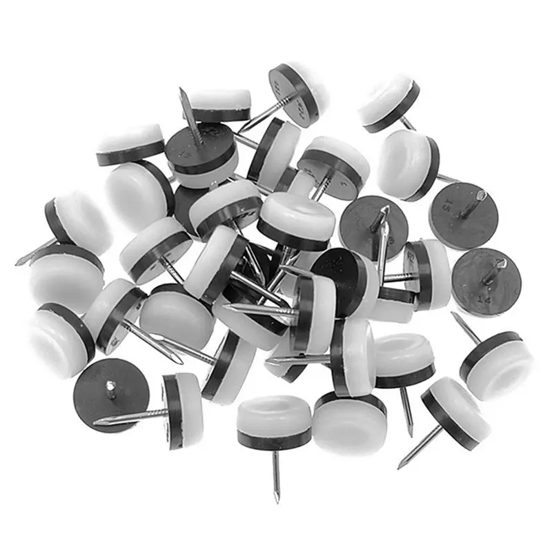 

ABKU-200 шт. утолщенных мебельных накладок-глайдов, нейлоновые накладки-слайдеры с креплением на гвоздь для защиты пола, для деревянных ножек стульев, столов, диванов