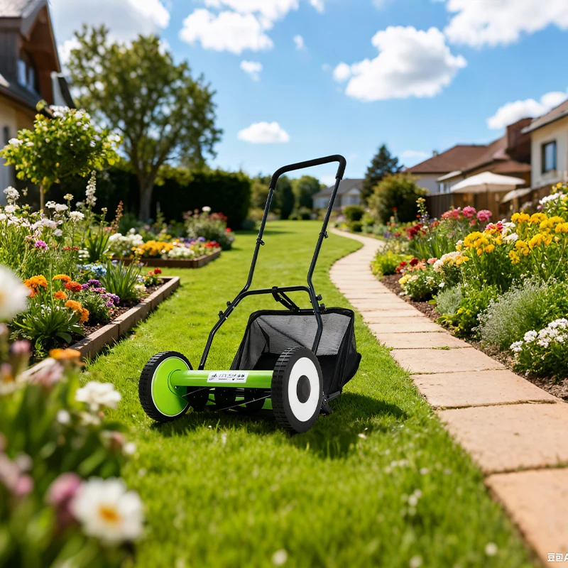 16 20 بوصة دليل دفع جزازة العشب المنزل الصغير حديقة العشب الانتهازي طوي قابل للتعديل جزازة يدوية المحمولة أداة العناية بالعشب