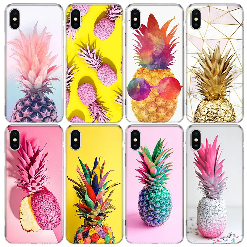 Yellow Pineapple Pink Fruit Phone Case For Apple Iphone 15 14 13 16 Pro Max Cover 11 12 Mini Fundas X XS Max XR 8 7 Plus Capa Sh