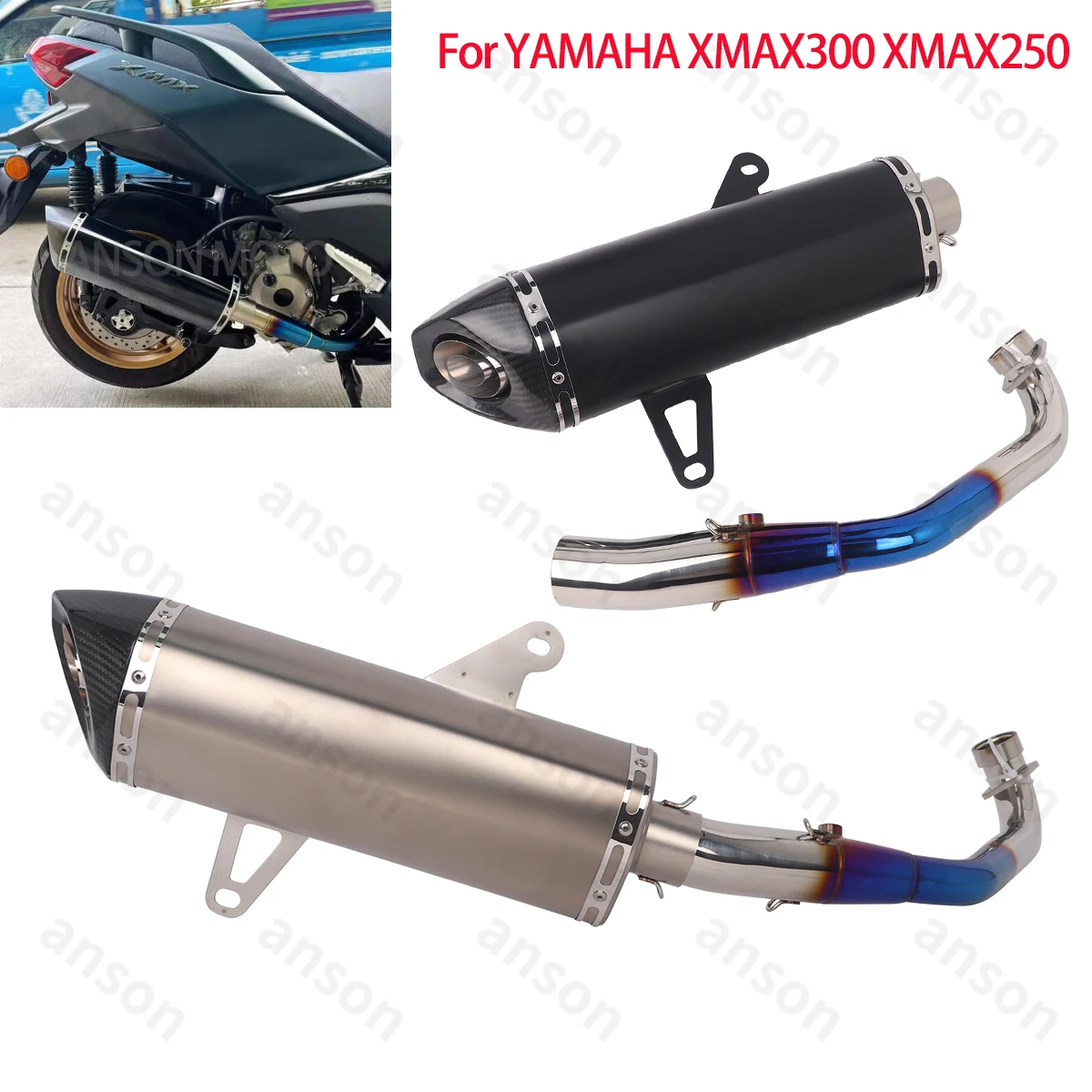 

Выхлопная система мотоцикла Escape, надеваемая труба для YAMAHA XMAX300 XMAX250 2017-2024, передняя средняя труба, глушитель, труба