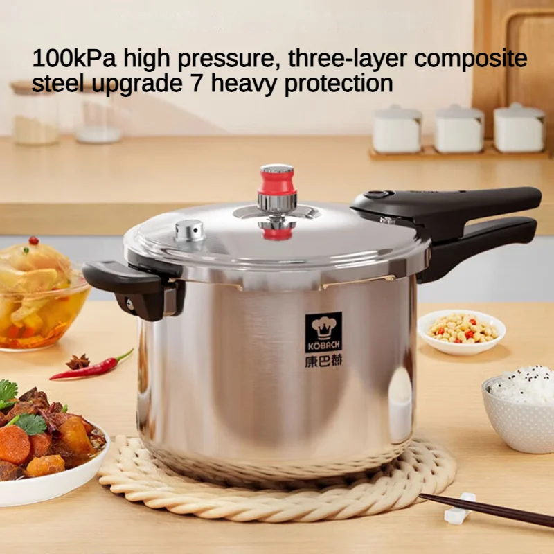 Pressure Cooker 304 Stainless Steel Explosion-proof Household Large Capacity Induction Cooker Gas Stove Universal Quick Cooking