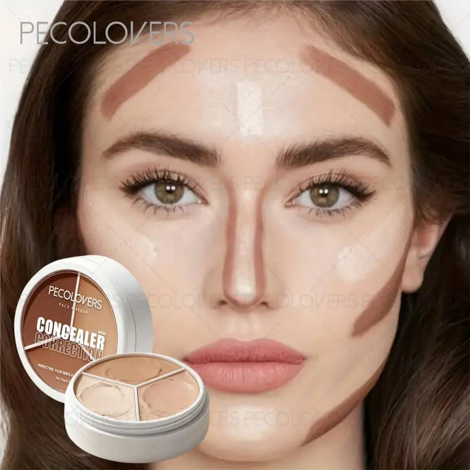 1Pc Concealer Multi-Shade Concealer PaletteCover Spots Acne Marks Dark Circles Erase Blemishes Moisturizing Foundation