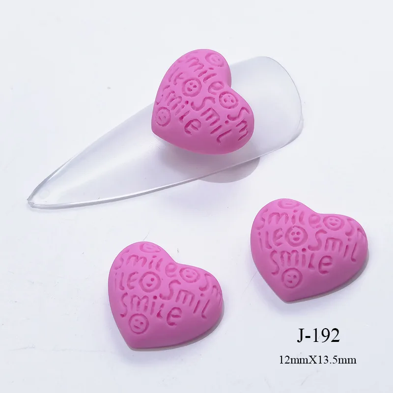 10Pcs Macaroon Heart Wool Coil Shape Parts Nails Resin Decorations 3D Japanese Nail Art Love Sweater Texture Charms Decorations