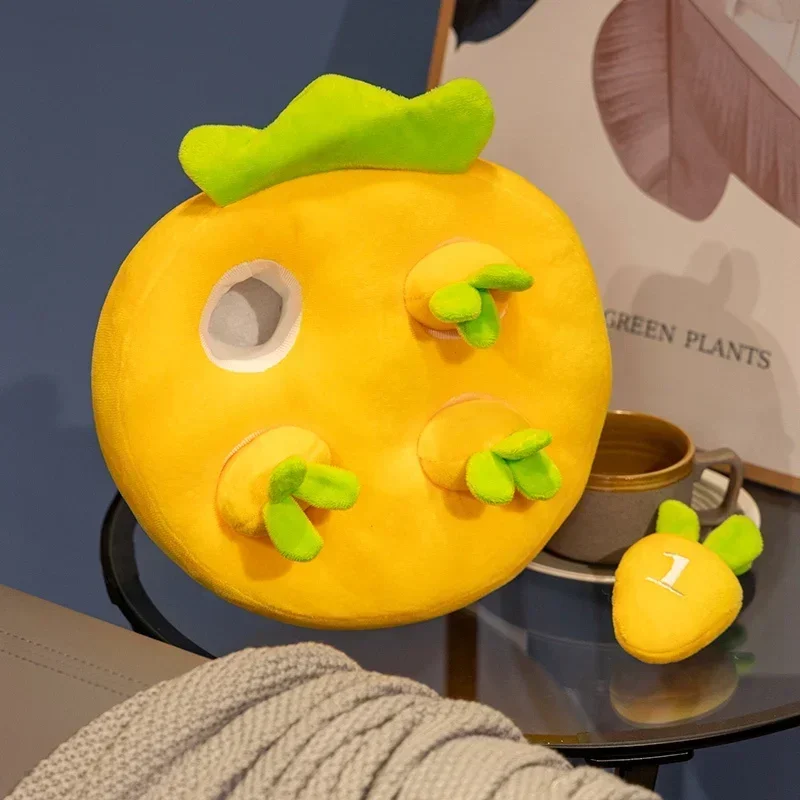 Juguete de peluche de zanahoria de dibujos animados para niños, almohada de muñeca de educación temprana, planta vegetal de rábano, juguete para masticar para mascotas