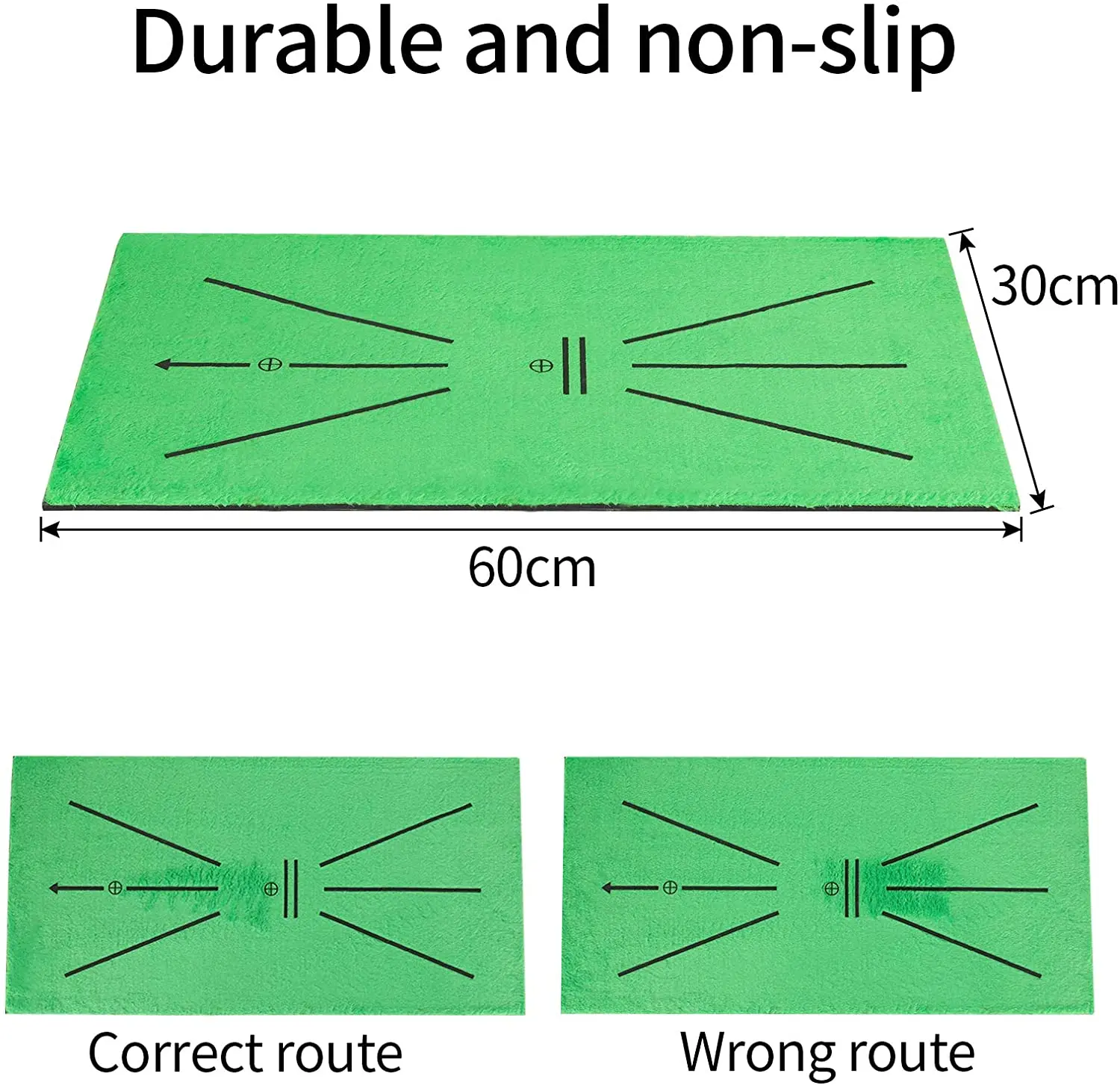 Golf Swing Mat Hitting Batting Direction Mark Trace Indoor Home 11.8“ x 23.6\