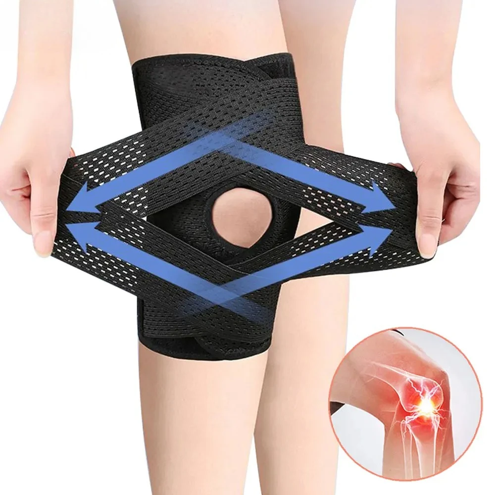 

1 шт., компрессионный наколенник, наколенник с боковыми стабилизаторами для боли в коленях, бега, разрыва мениска, ACL, облегчения артрита