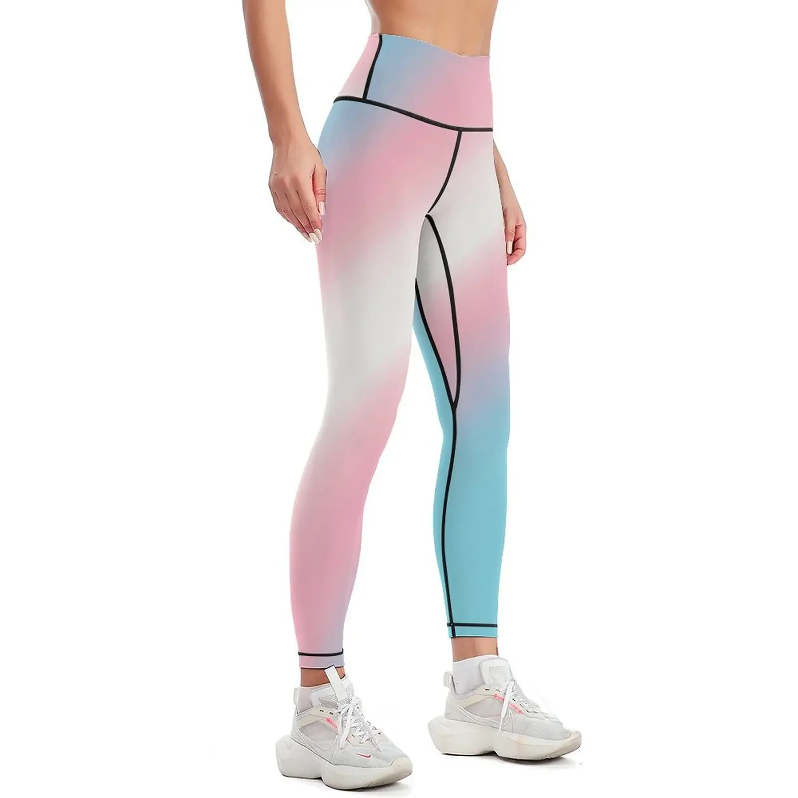 Subtle trans gradient pride flag Leggings Women's sports pants flared Sports pants woman sports for Womens Leggings
