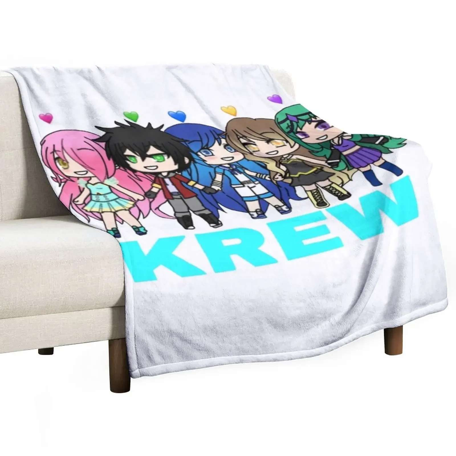 Funneh And The Krew Family Blue Throw Blanket Multi-Purpose Plush Hairys Blankets