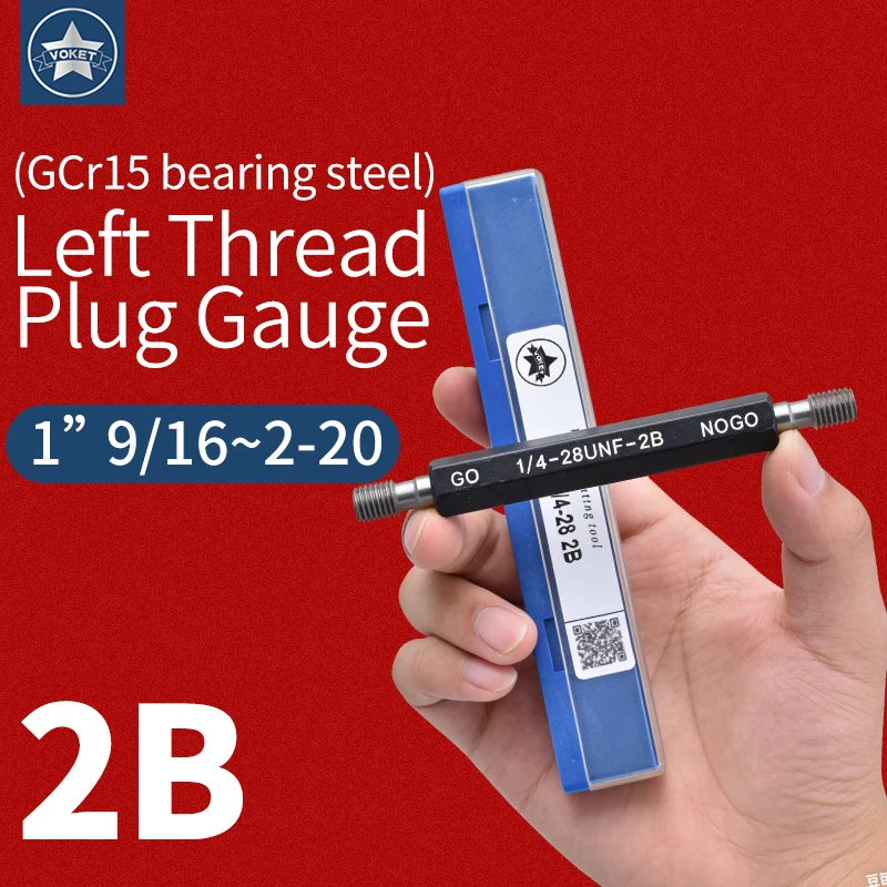 

1 шт. 2B 1''9/16 1''5/8 1''11/16 1''3/4 1''13/16 1''7/8 1''15/16 2''-UN/UNC/UNEFAmerican Standard Fine LeftTooth Thread Plug Gauge