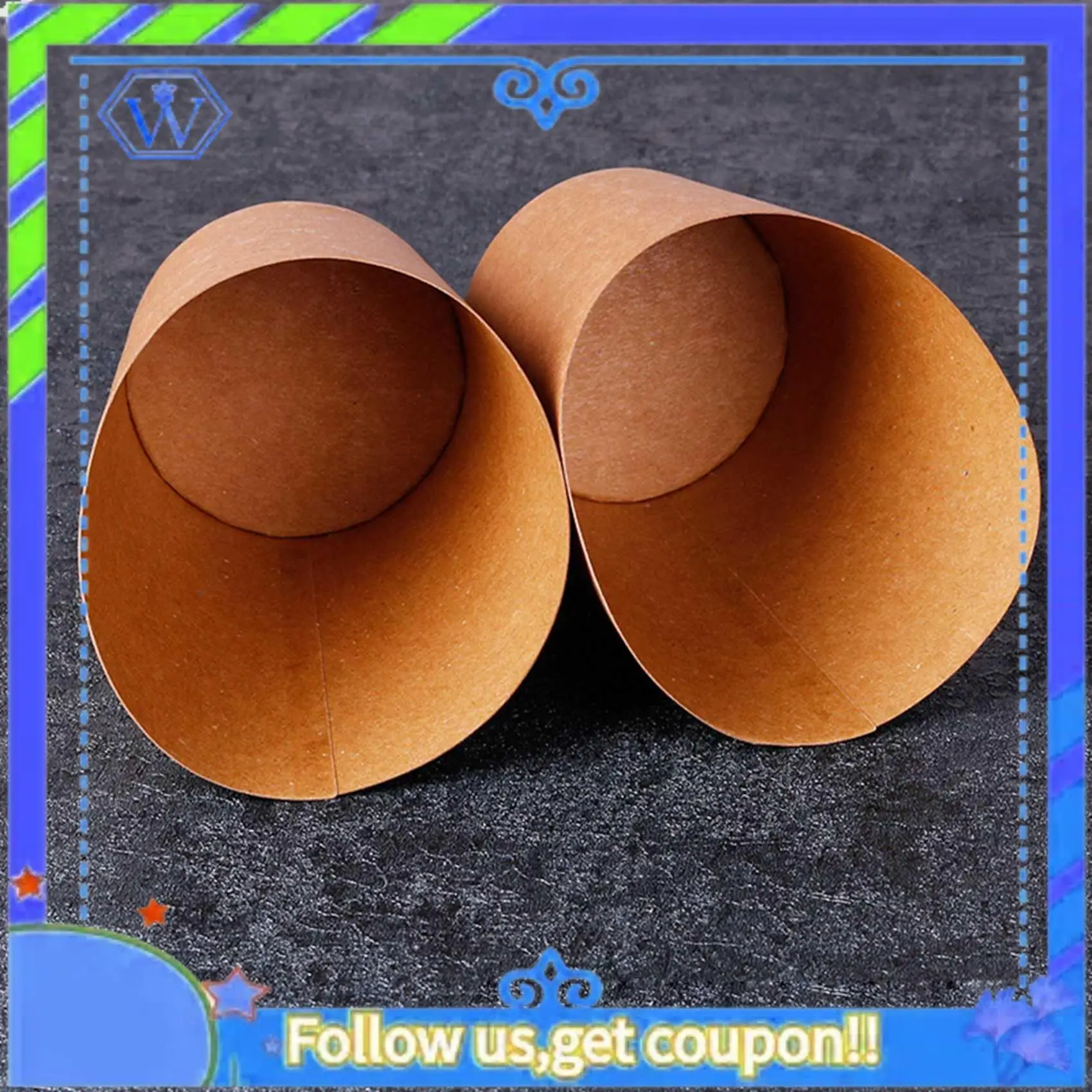 

A55P-300Pcs Disposal Baking Cakes Egg Puff French Fries Chips Snacks Kraft Paper Cups Holder, 300Ml (Brown)