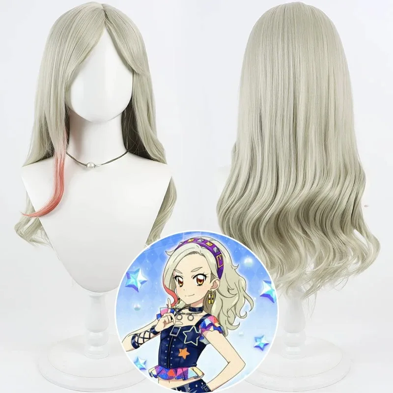 Парик для косплея из серии Aikatsu, синтетический, для Хэллоуина, карнавала, конвенций, костюмированных вечеринок, женский, с бесплатной шапкой для парика