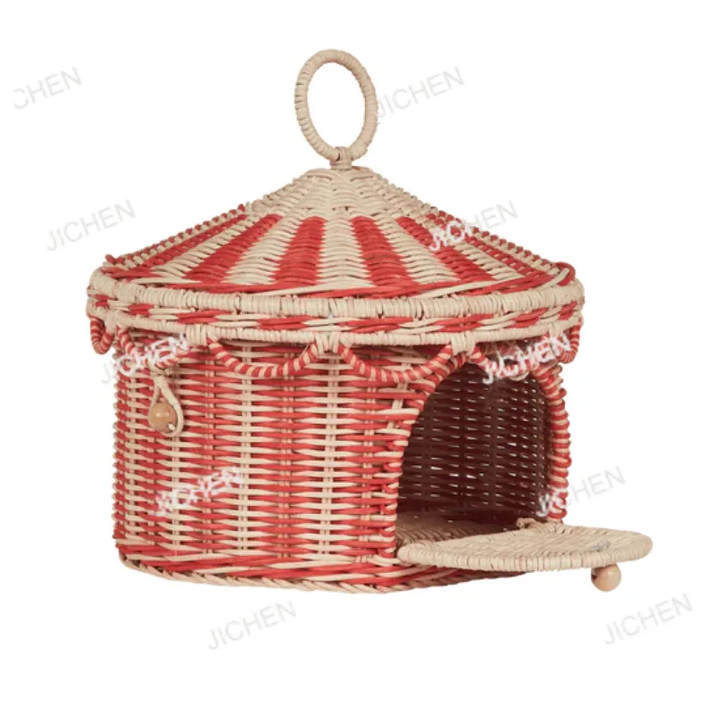 

Nordic rattan storage basket handbag basket weaving household snacks sundries sorting box