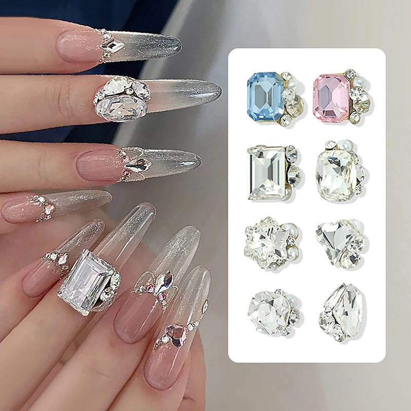 

10Pcs/lot Nail Charms Jewelry Luxury Nail Parts Gems Stones Crystal Rhinestones Nail Art Decoration Accessories