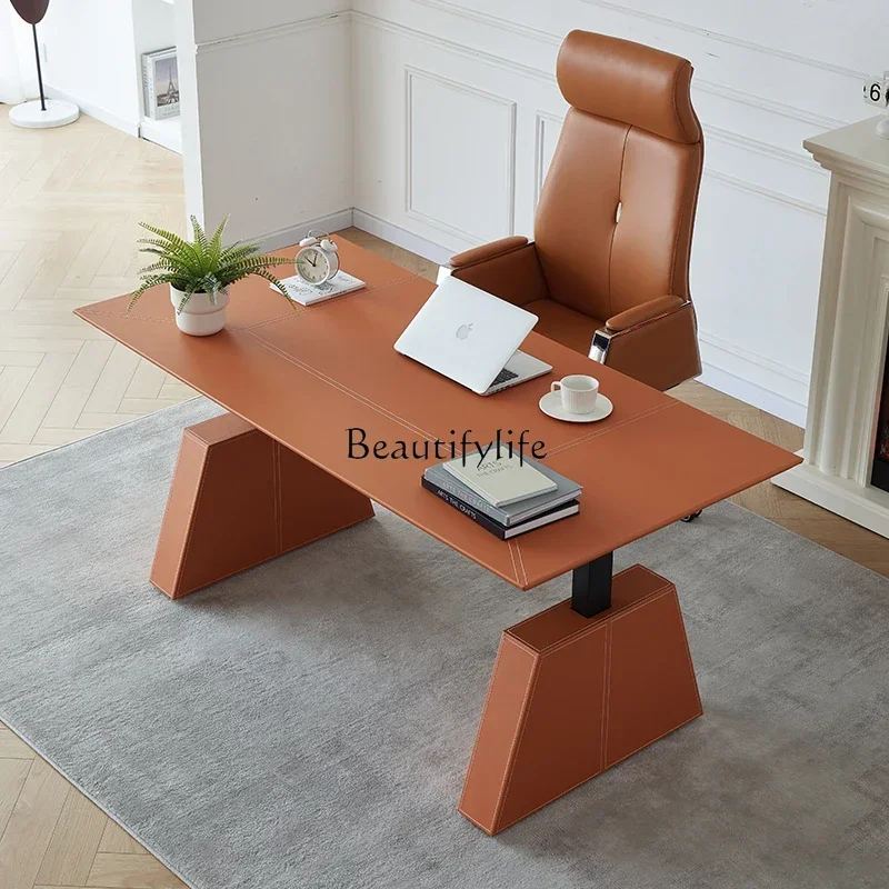 

54 *Lifting desk saddle leather computer desk