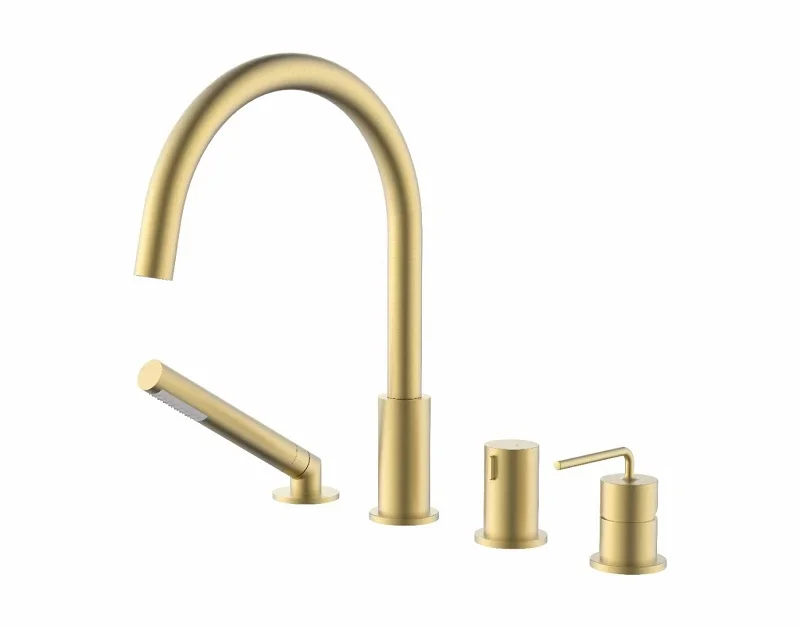 Top Quality Brass Bathtub shower faucet set Modern Hot cold water Bathtub shower set Wall Mounted,Floor standing,Brushed Gold