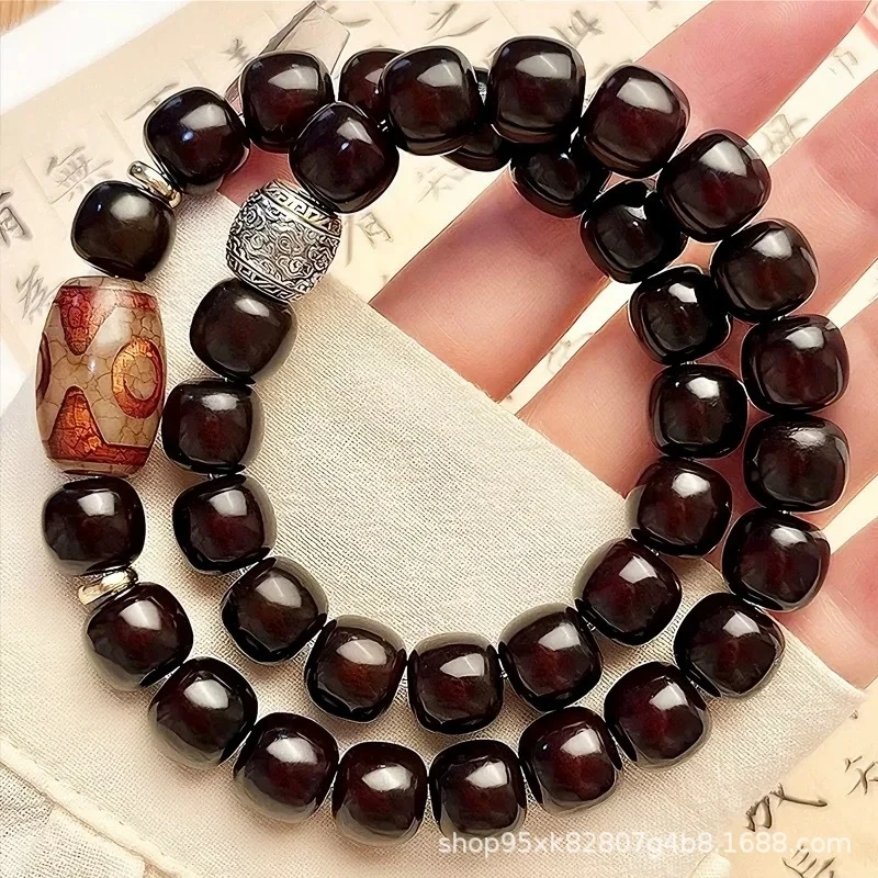 

Браслет из корня бодхи Le'an для буддийской медитации, двойной браслет из бусин для обмотки пальцев, в китайском стиле, унисекс