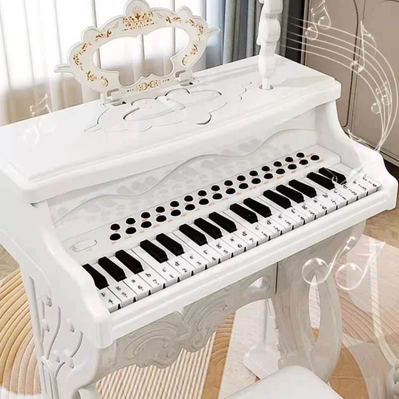 Electronic Piano Keyboards with Microphone Rechargeable Education Toys Multifunctional Musical Instrument Gifts for Boys Girls