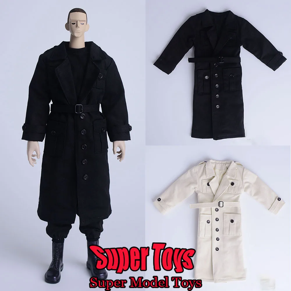 3Atoy 1/6 Scale Male Soldiers Solid Color Windbreaker British Style Long Oversized Coat Fit 12-inches Action Figure Doll