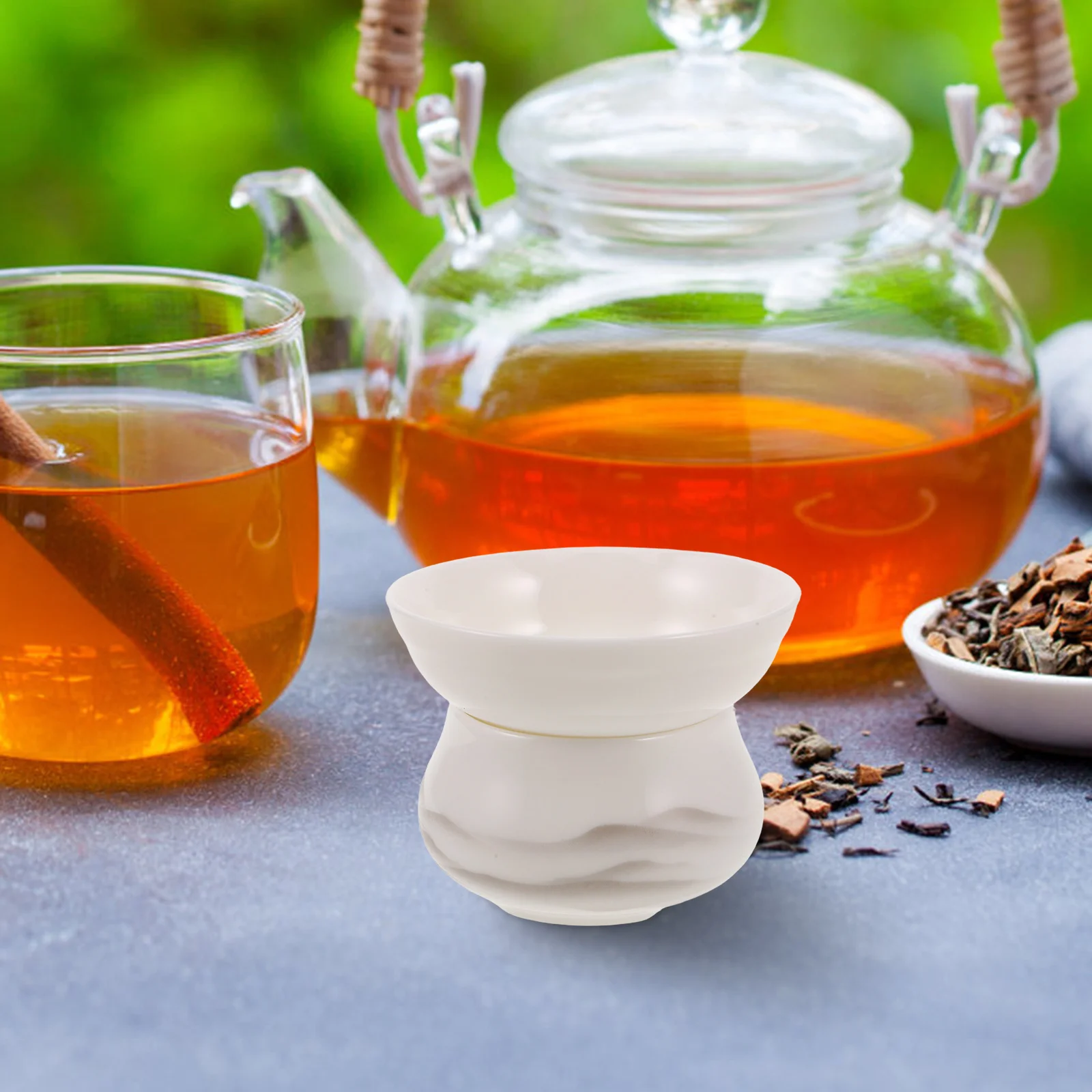 

Tea Infuser Strainer Ceramic Porcelain Loose Leaf Filter for Teapot Home Office Gongfu Use White Loose Tea Strainer