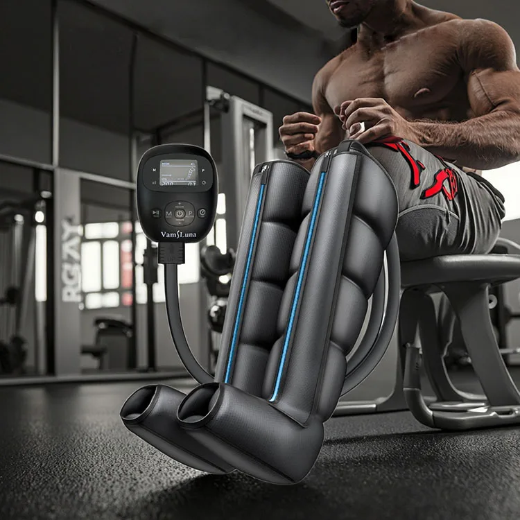 5 Chambers Air Compression Foot & Leg Massager Professional Sequential Leg Recovery Boots for Leg Circulation Muscle Relaxation