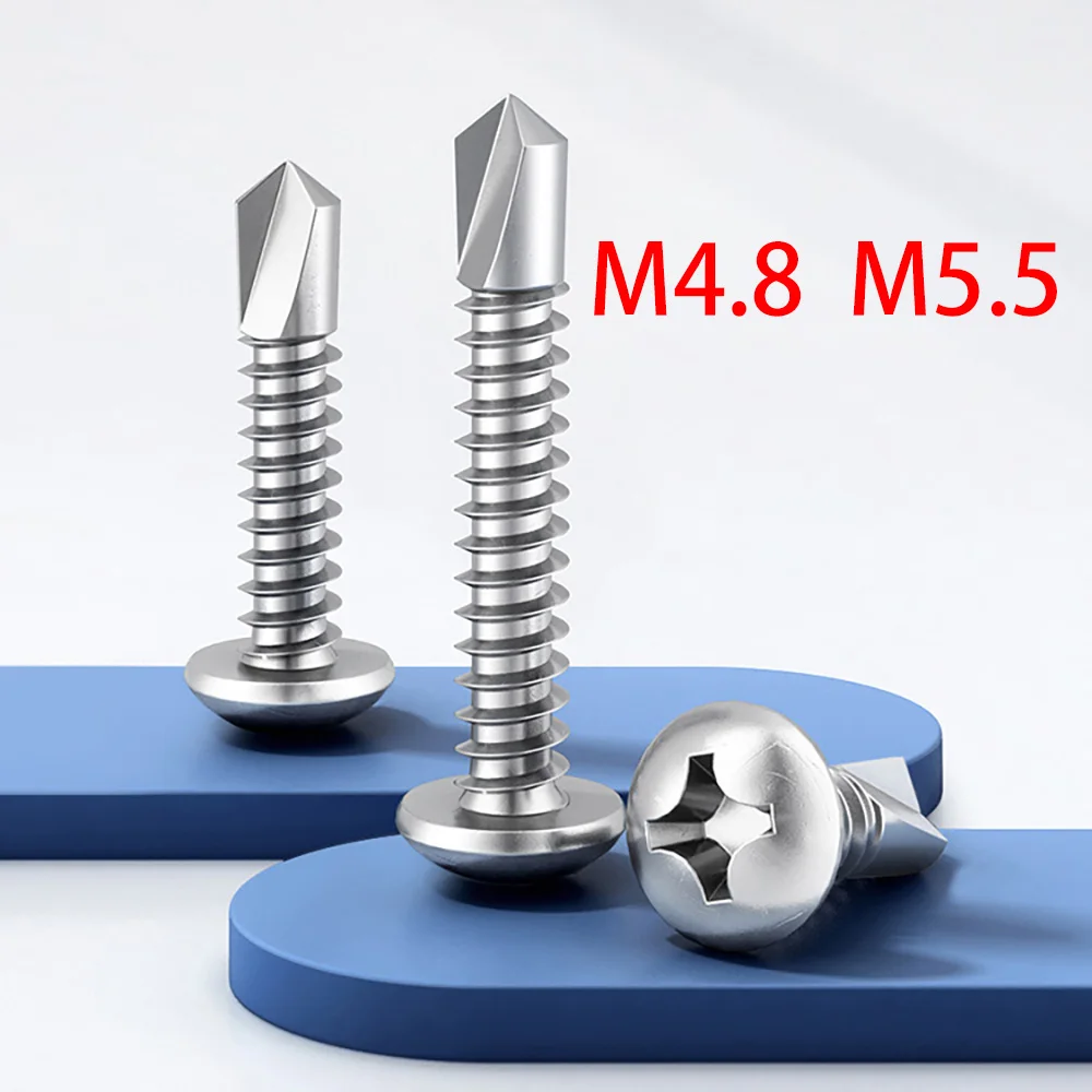 M4.8M5.5 Dovetail Self-Tapping Self-Drilling Screws A2 Stainless Steel Round Bolts 10/20pc Equipment Enclosure Assembly Fittings