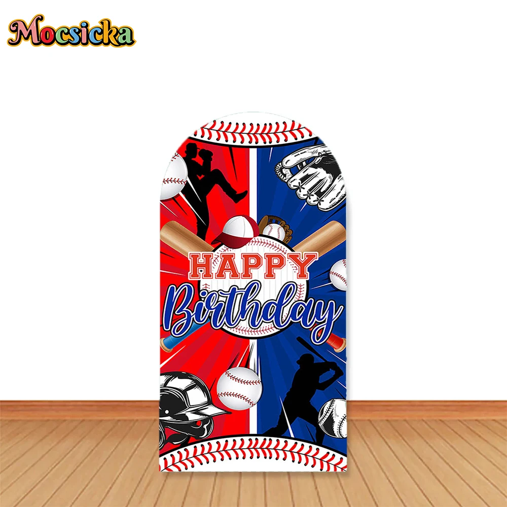 Mocsicka Бейсбол Мальчики Первый День Рождения Крышка Арки Фон Фотография Кувшин Спортивный Фон Детский Торт Smash Фотобудка