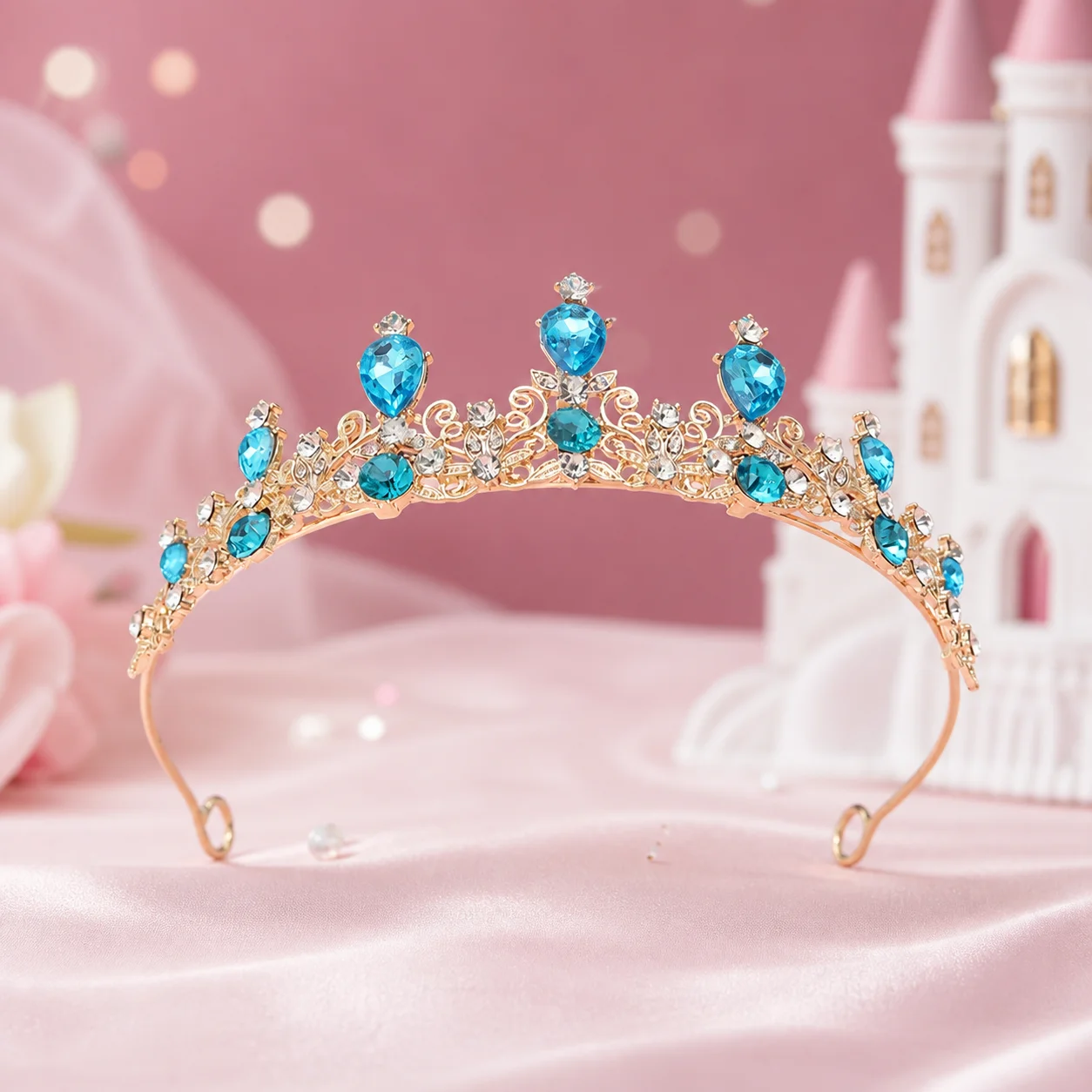 Little Girls Sparkly Rhinestone Tiaras and Crowns Light Luxury Princess Diadem Women Birthday Party Hair Jewelry Ornaments - view 3