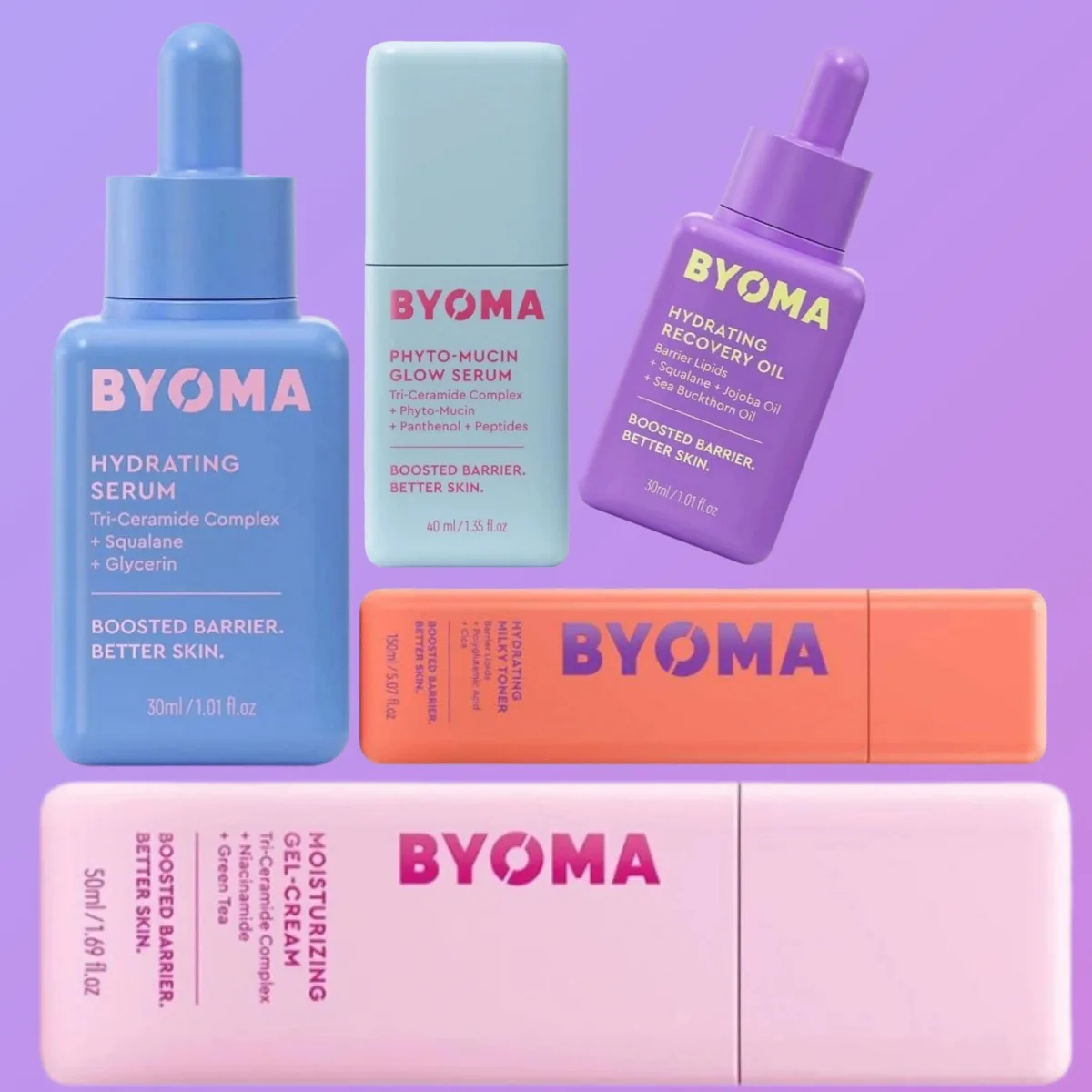 BYOMA Crema facial en gel hidratante y reparadora, extracto de plantas naturales, esencia iluminadora facial, esencia suavizante para la piel, cuidado de la piel del rostro