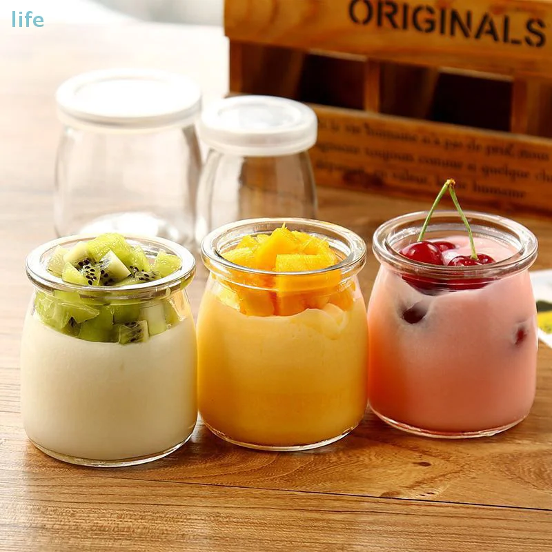 New Pudding Jars High Temperature Resistant Glass Bottle Yogurt Container Glass Wishing Bottle Different-sized Storage Cup​s