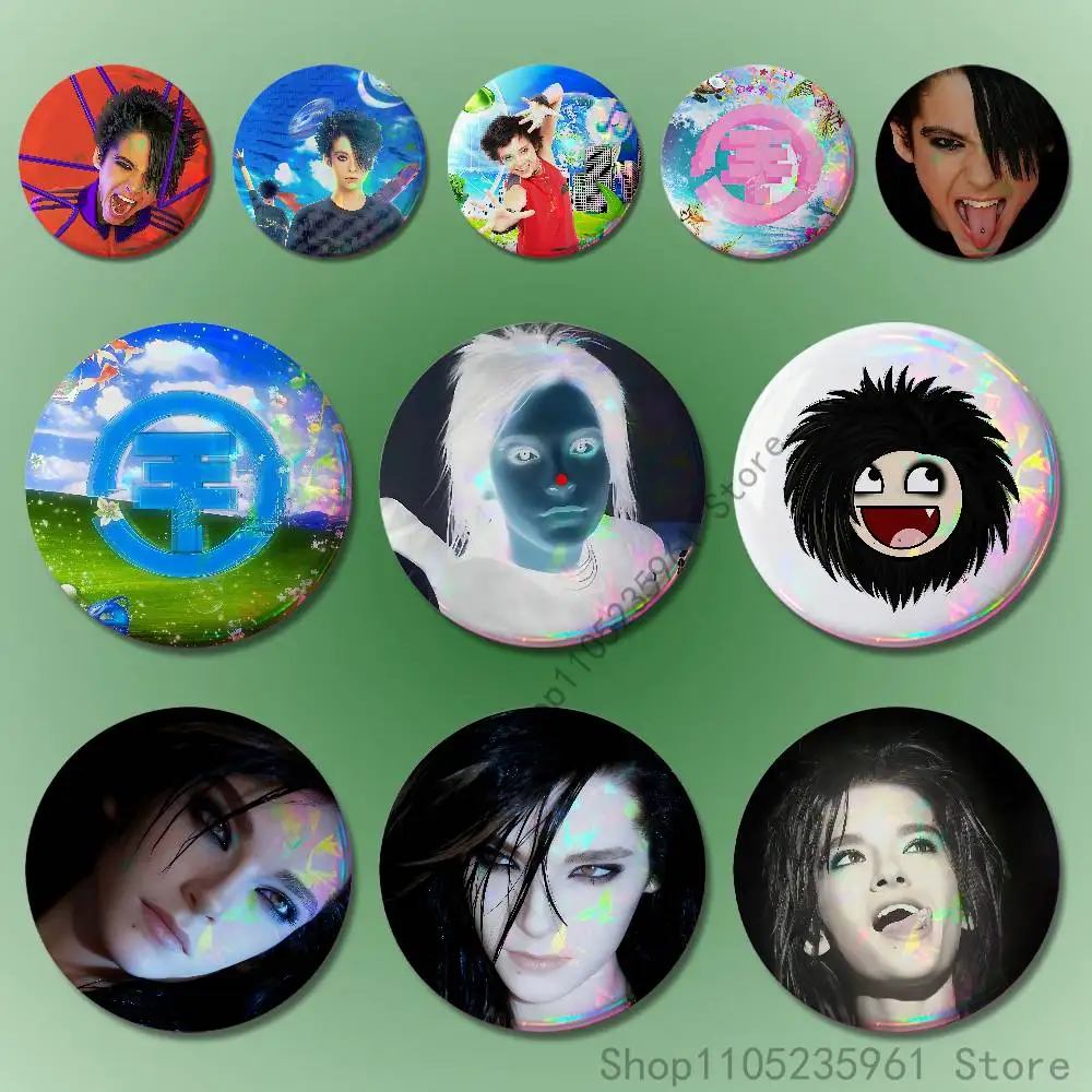 

Bill K-Kaulitz Frutiger Art Custom Badges 75mm 44mm 25mm Brooch Backpack Hat Pins Accessories Toys Valentine gift